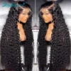 ROSABE-Perruque Bouclée HD en Cheveux Naturels pour Femme, Densité 250, 13x6, Transparente, Sans Colle, Deep Water Wave, 40 Amaran