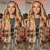 Rosabe-Perruque brésilienne Body Wave pour femme, 13x6 HD Lace Frmetals, Highlight Blonde, 13 age Human Hair, 250%