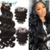 Rosabeauty Vague De Corps 3 4 Faisceaux Avec HD 13X4 13X6 Dentelle Fermeture Brésilienne Remy Cheveux Humains Armure Et Frontale 28 30 40 Pouces